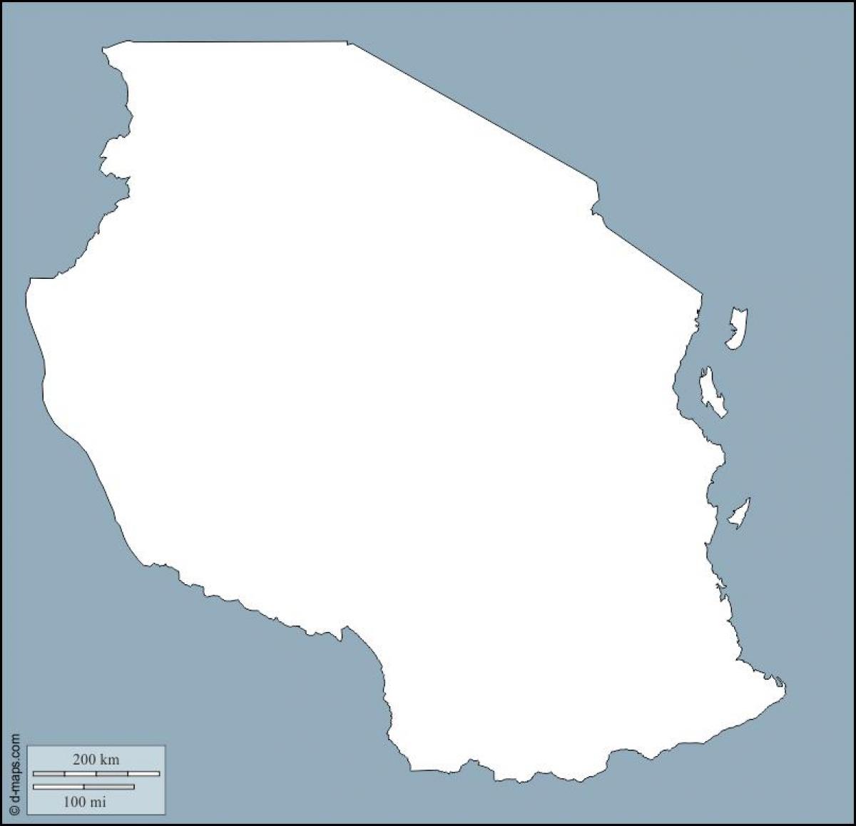 ನಕ್ಷೆ ಟಾಂಜಾನಿಯಾ ಔಟ್ಲೈನ್